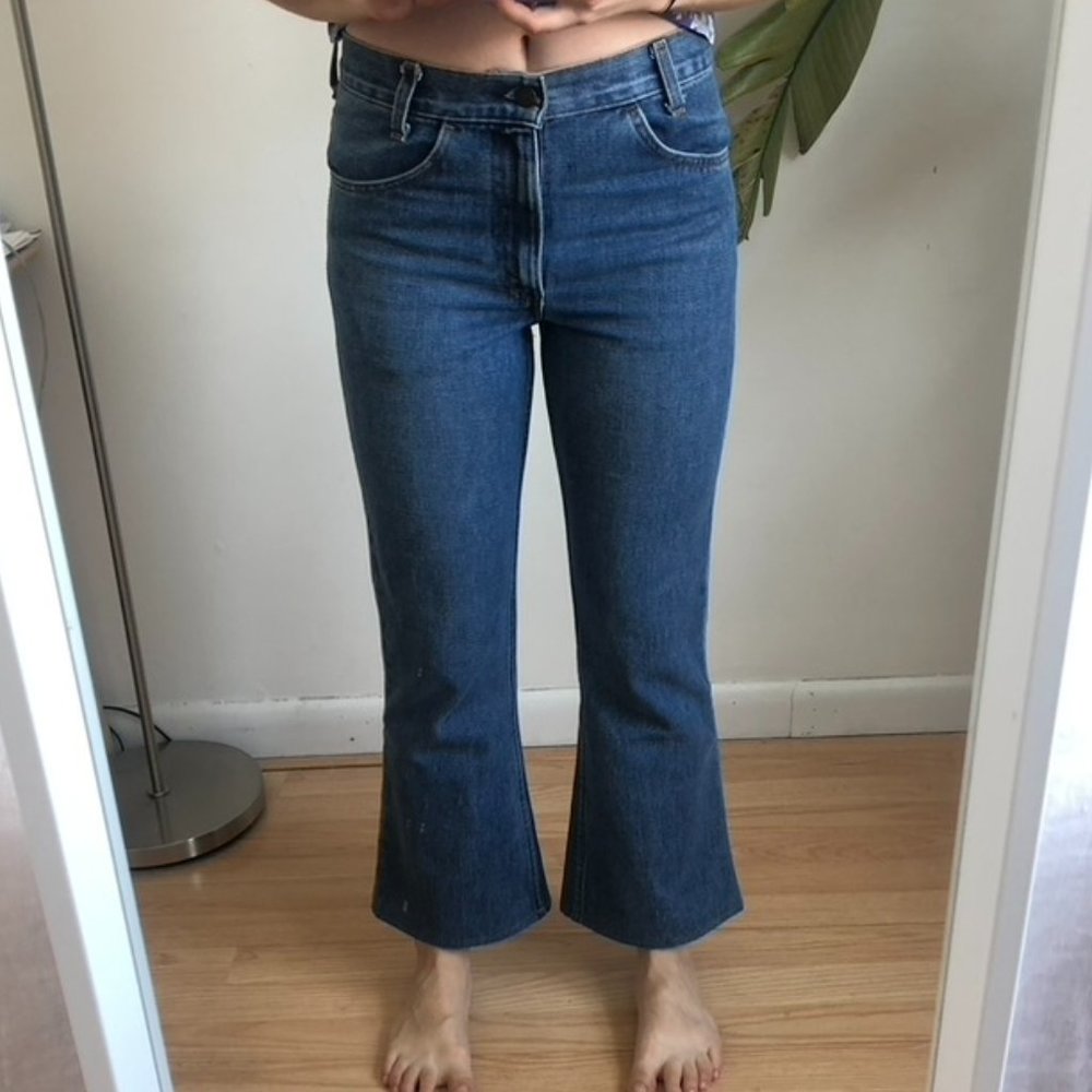 1970s Orange Tab Crop Flare Levi's